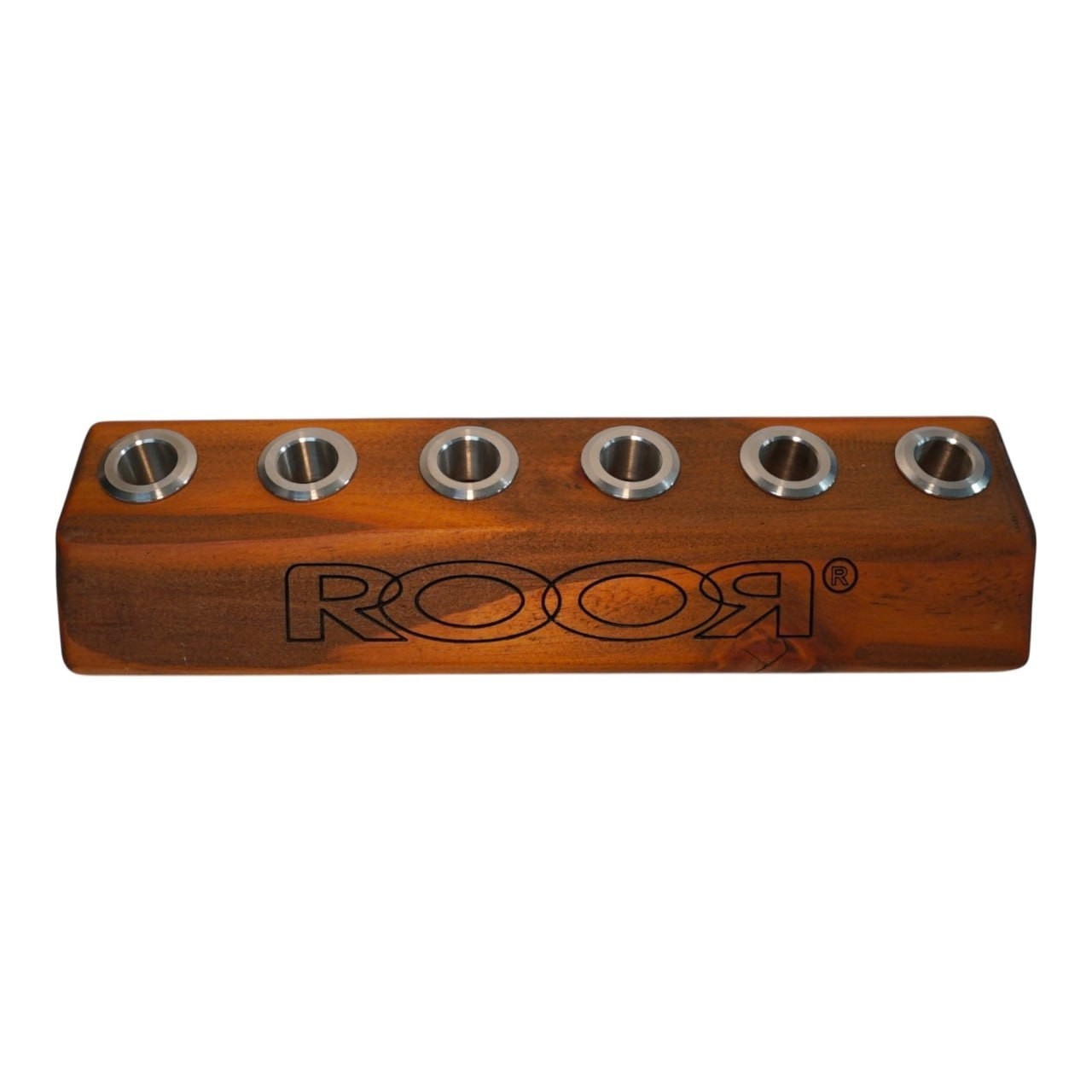 ROOR Wooden Bowl Holder Stand – Dark Wood Stain (Holds 6 Bowls, 14.5mm)