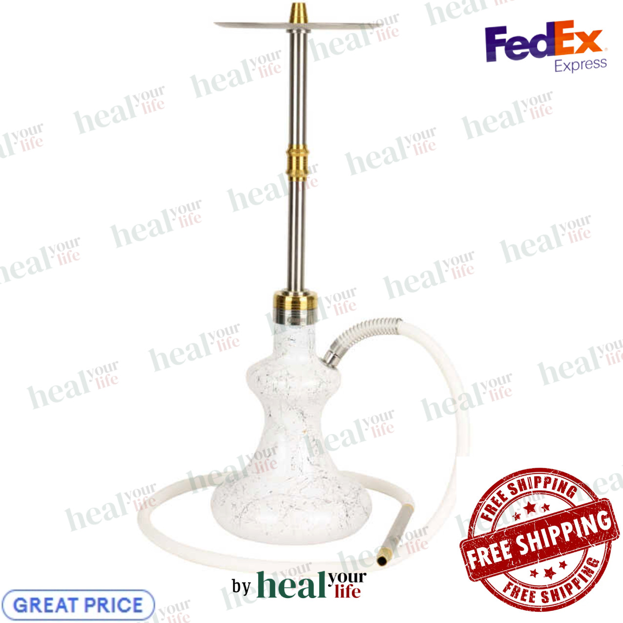 ODUMAN Hybrid V2 – White Stainless Steel Shisha Hookah | PREMIUM QUALITY HOOKAH