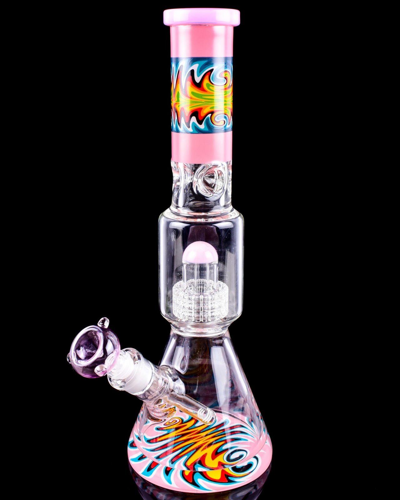 THICK Glass 16&Prime; WigWag BEAKER Bong HEAVY Glass Water Pipe HOOKAH PINK Bong USA
