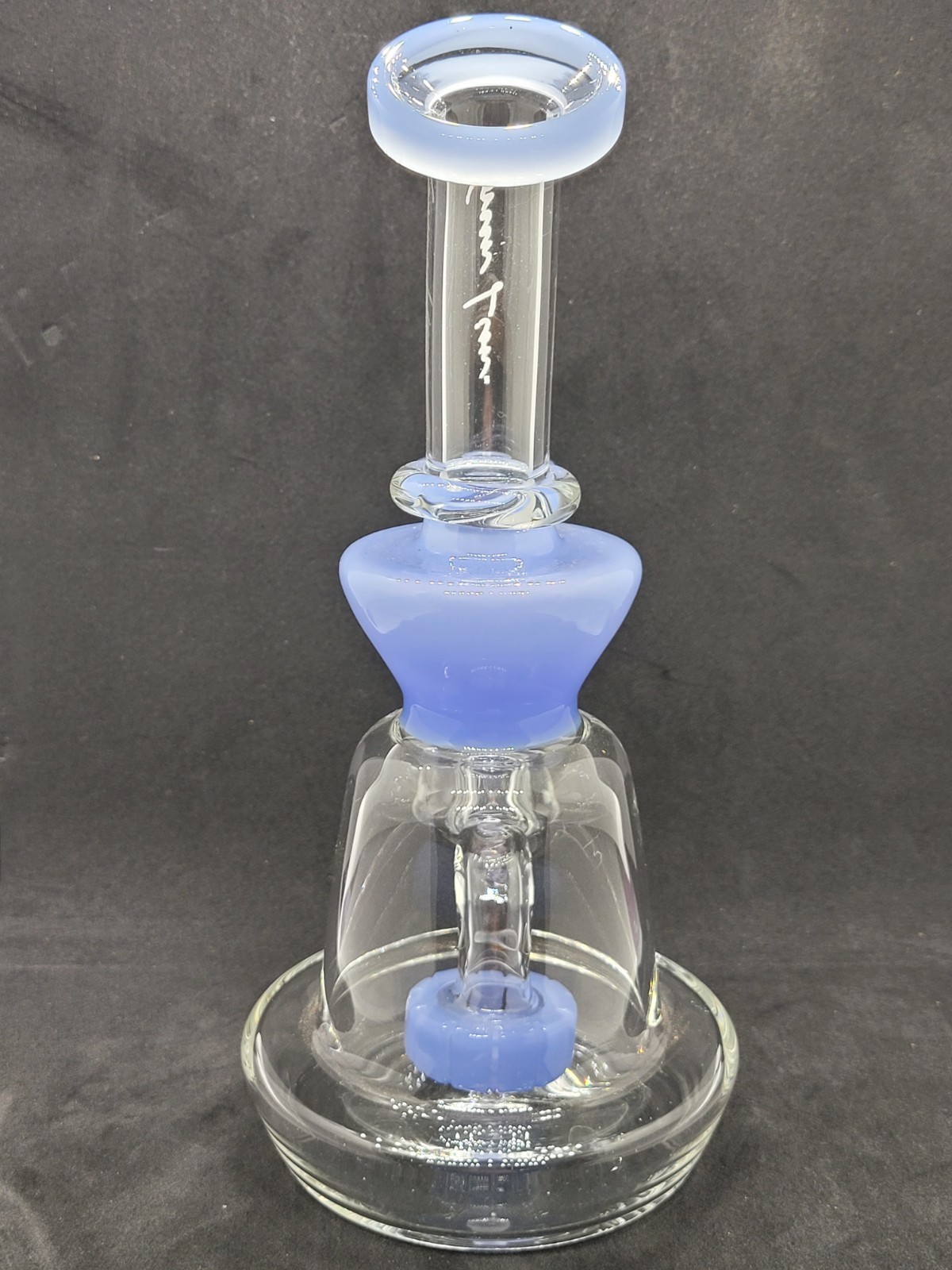 6&Prime; Fat Bottom Glass Water Pipe – Thick Base Mini Bong – Inner Perc – Light Blue