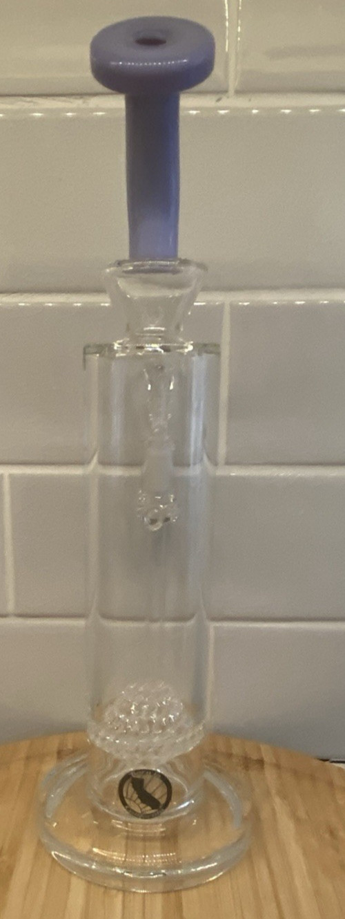 WOW MAV GLASS Sonoma Water Pipe BUBBLER w/ Spherical Perc USA MADE Clear/Purple