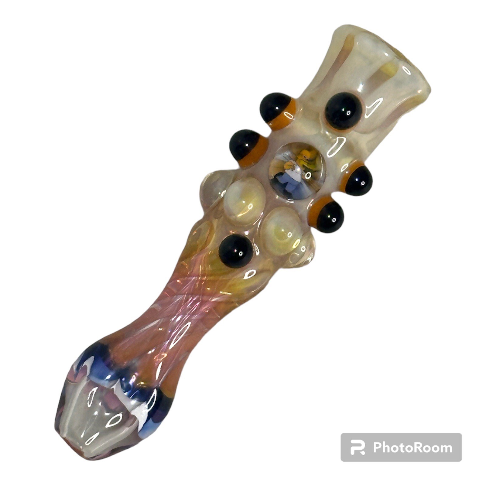 Vintage 3 1/2” The Simpsons Homer Glass Chillum Bowl Hand Pipe Millie *RARE*