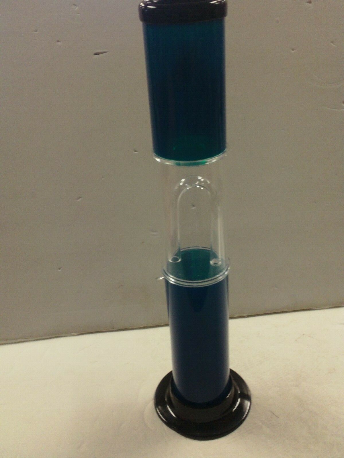 13.5&Prime; ACRYLIC PLASTIC STRAIGHT HOOKAH WATER PIPE MADE USA – AQUA- PULL BOWL