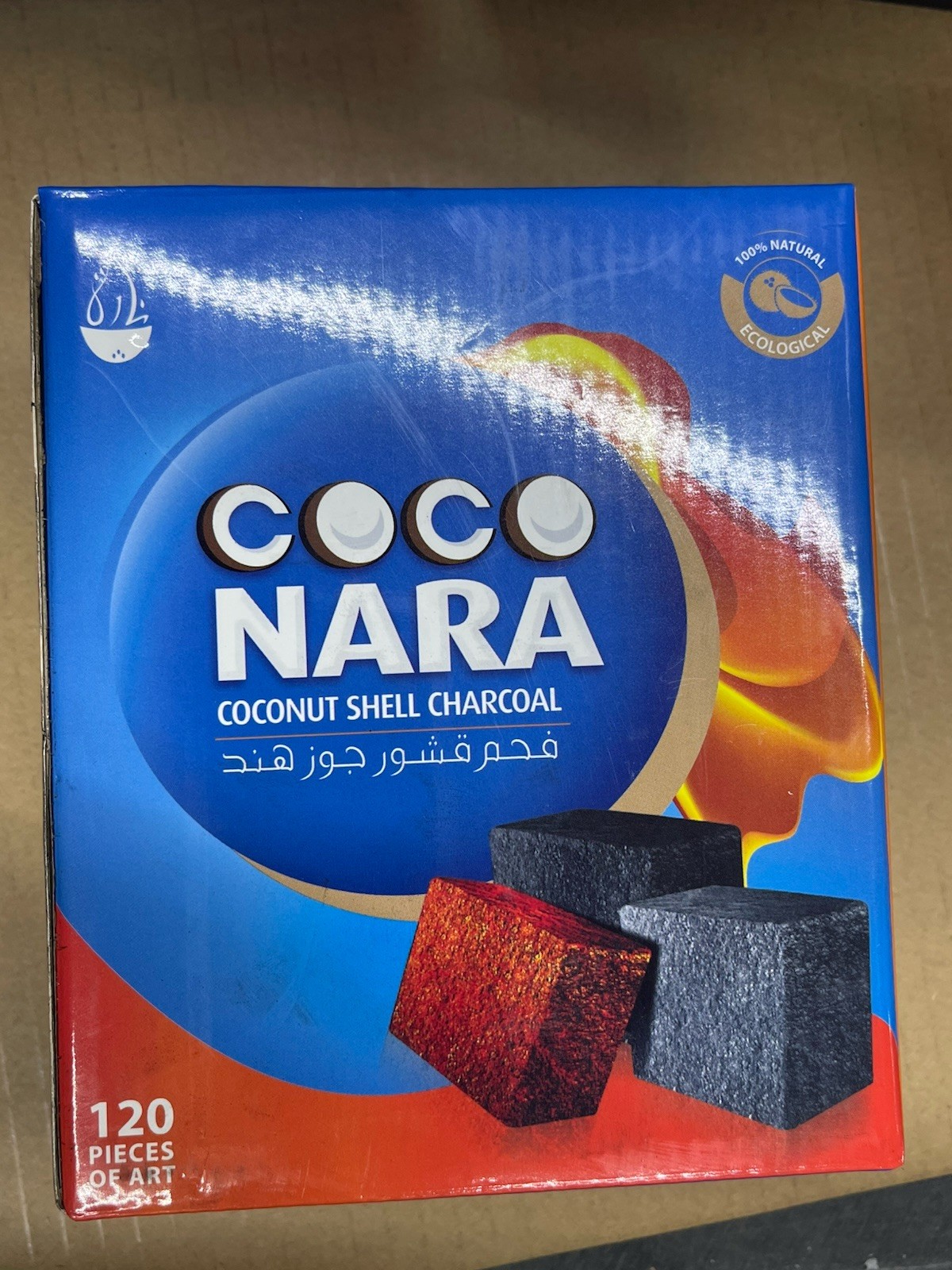 Coco Nara 120 pcs Flat Hookah Charcoal 100% Natural Coconut Shell Coconara Coals