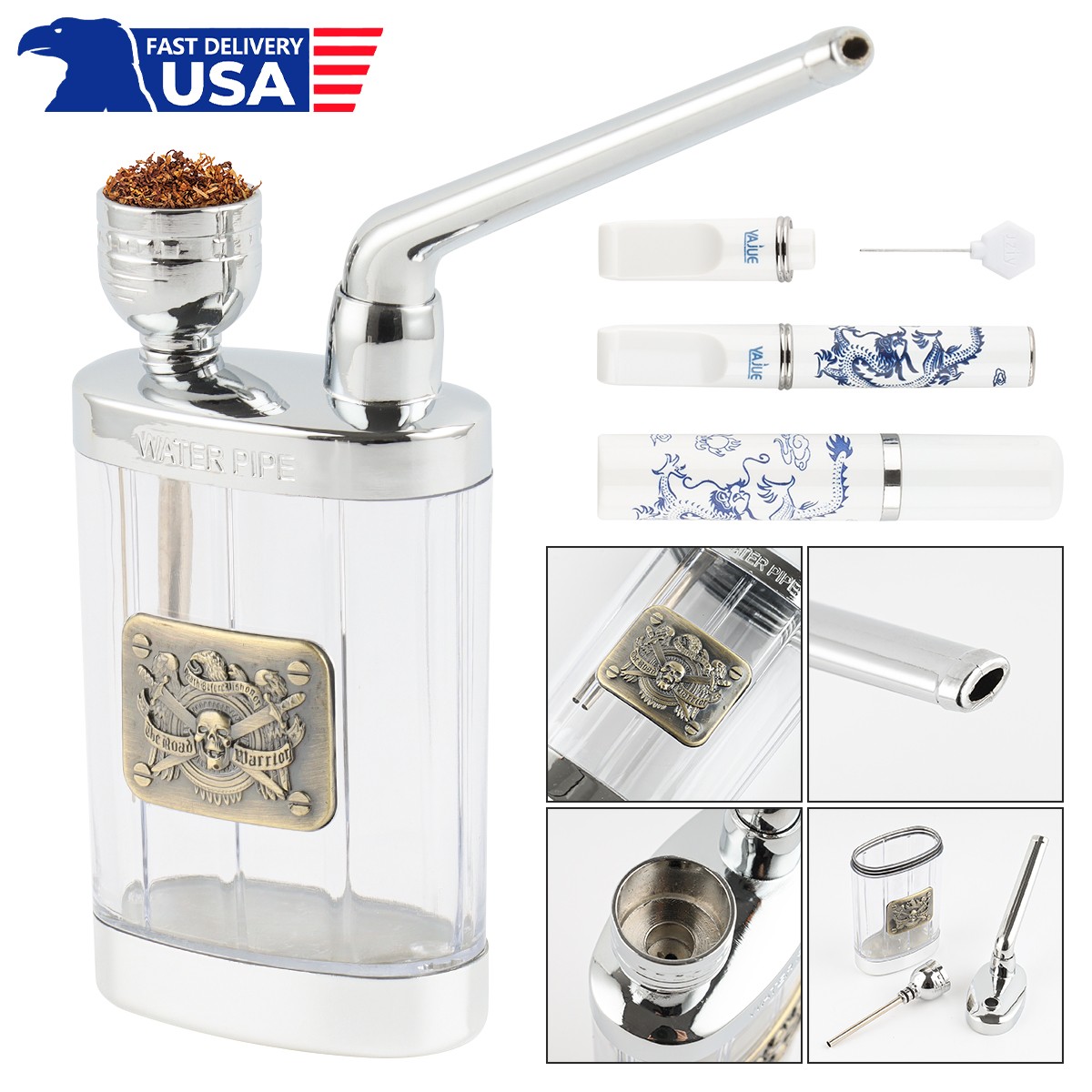 Small Water Bong Herb Smoking Pipe Hookah & Filter Holder For Tobacco Hookah New