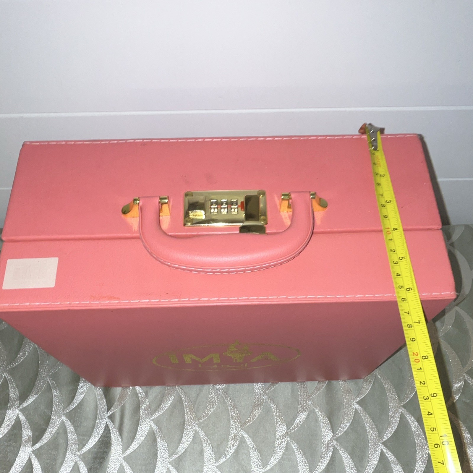 IMYA Pink Portable Glass Hookah Set 15” Shisha Complete Lock Hard Travel Case