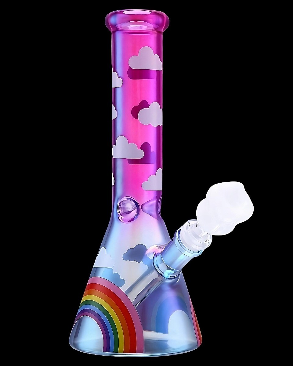 CUTE Bong 10&Prime; Beaker Bong Glass Water Pipe Hookah PINK Bongs Girly Bong *USA*