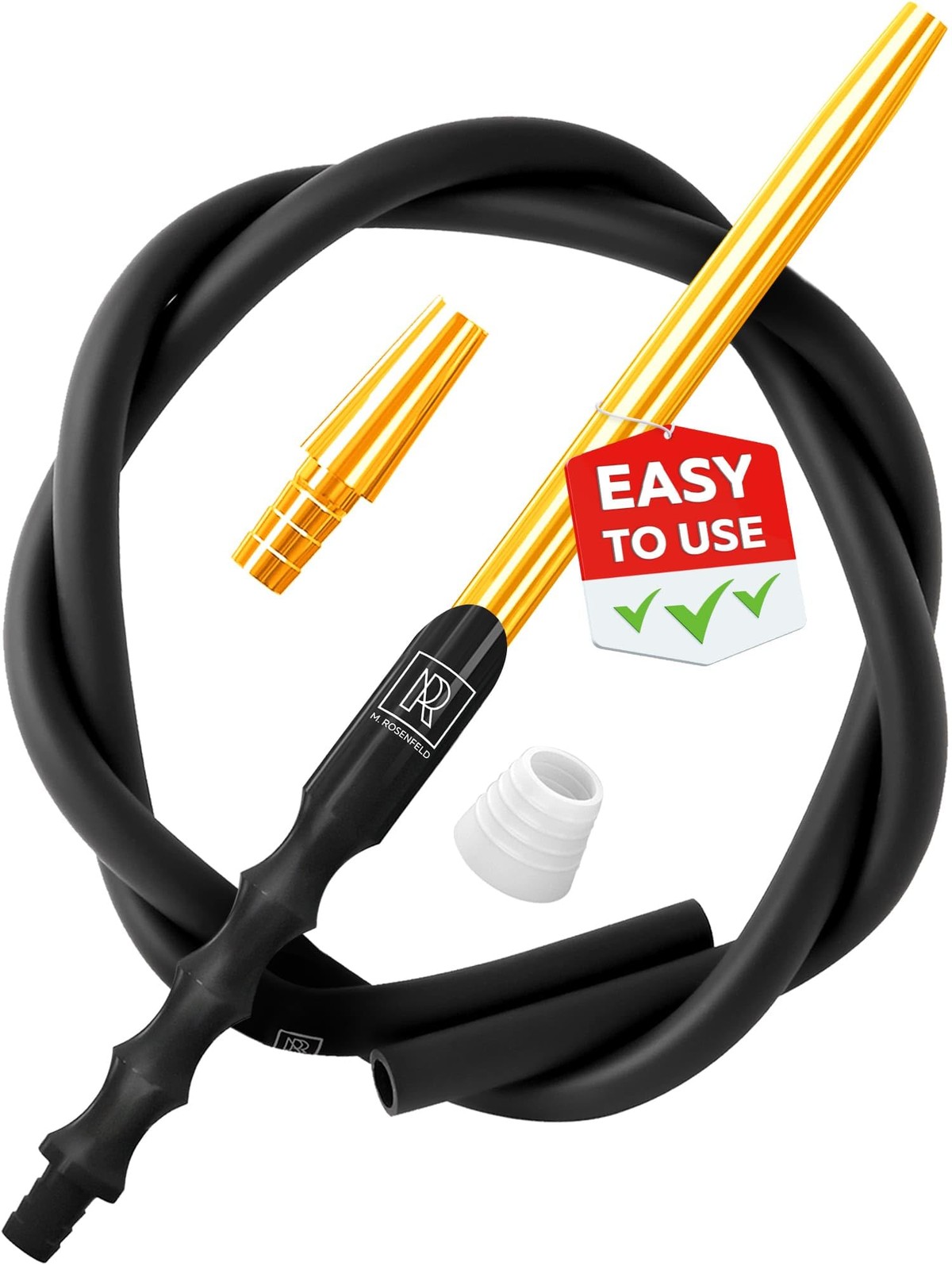 M. ROSENFELD Premium Hookah Hose with Mouthpiece – 60&Prime; Long Silicone