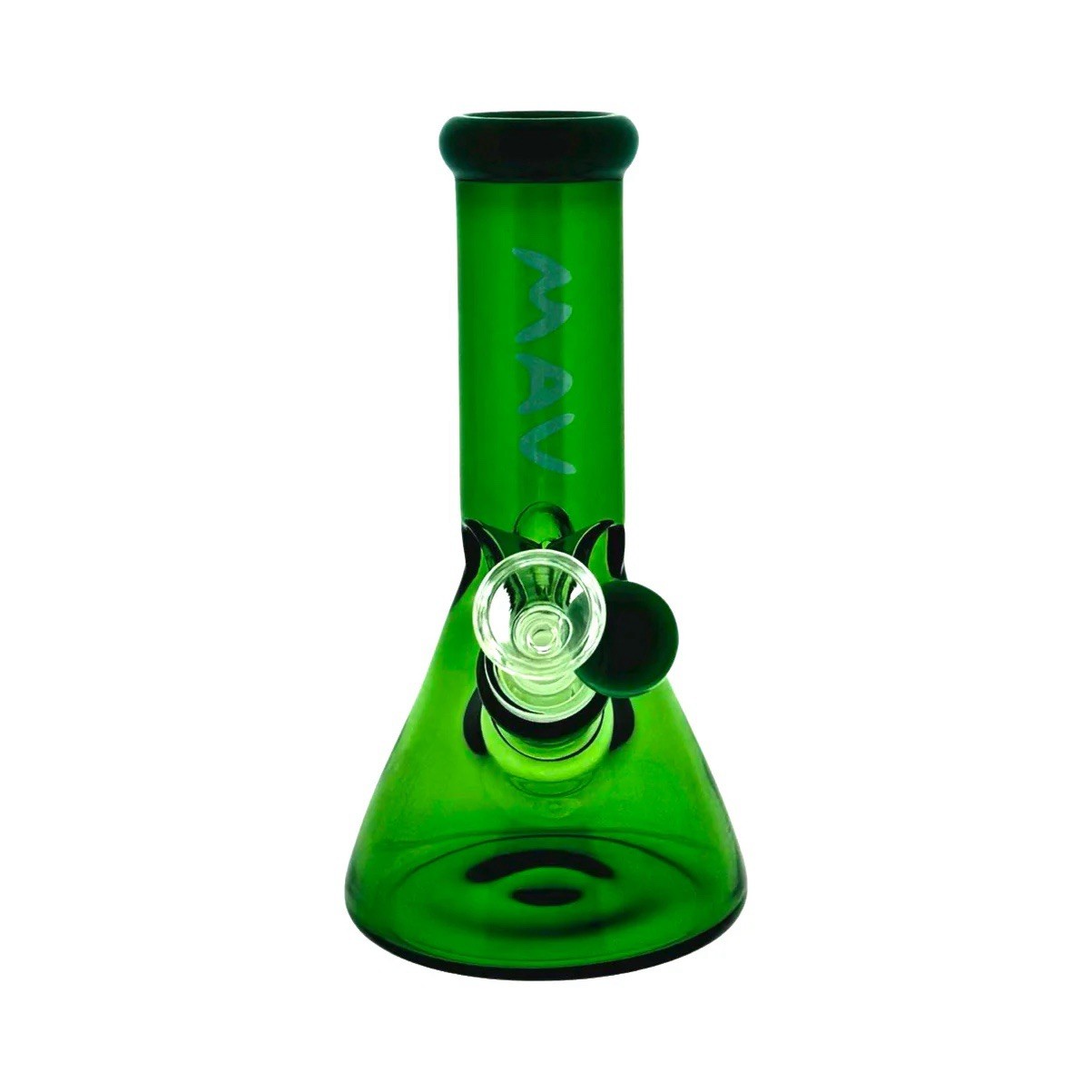 MAV Glass 7” Mini Beaker Water Pipe, Bong, Bubbler, Hookah, Color SMOKE In Stock