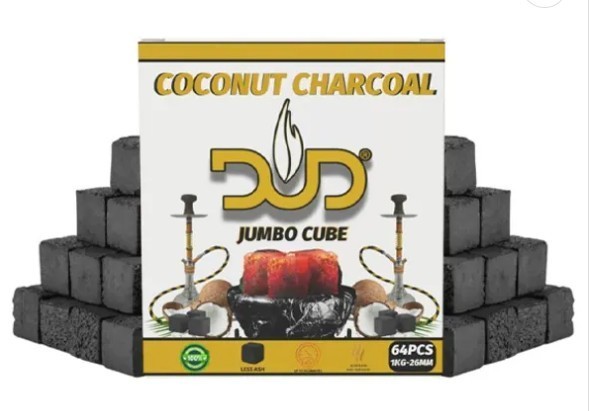 DUD Coconut Shell Charcoal Hookah Jumbo Cube 64pc 1KG Shisha Coals Natural