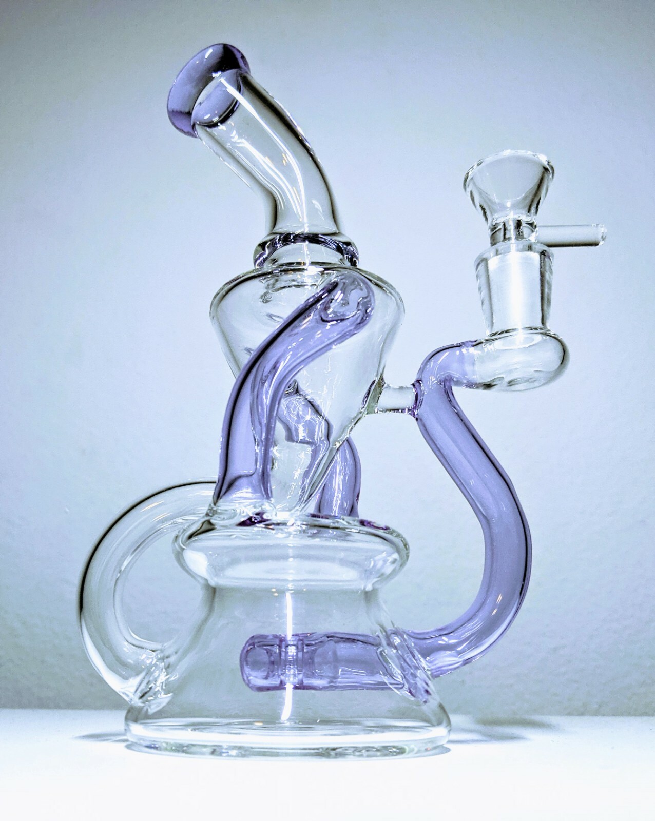 8&Prime; Purple Klein Vortex Recycler Tobacco Smoking Water Pipe Hookah Bubbler Bong