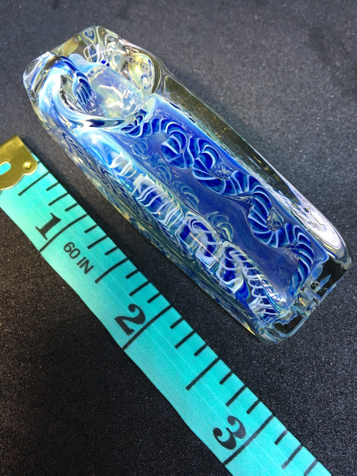 XC23B MINI BLOCK SQUARE BODY TOBACCO TUBE SMOKING HAND PIPE BLOWN GLASS 2.5” USA