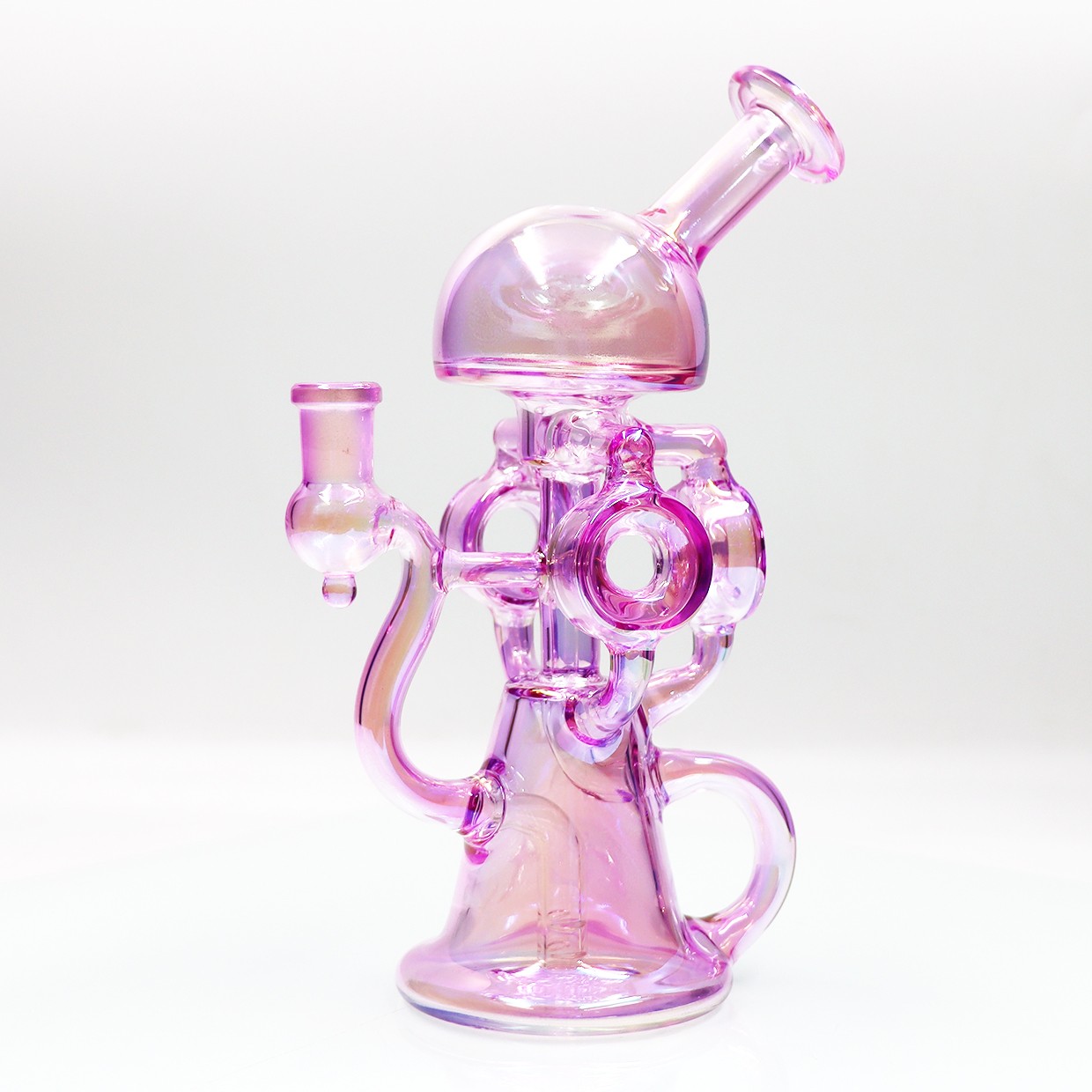 Hookah 9inch Pink Glass Waterpipes Tobacco Smoking Recycler Bongs & 14mm bowl