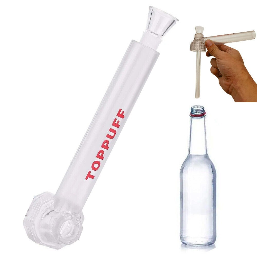 Clear White Portable Hookah Screw on Bottle Converter Water Glass Bong