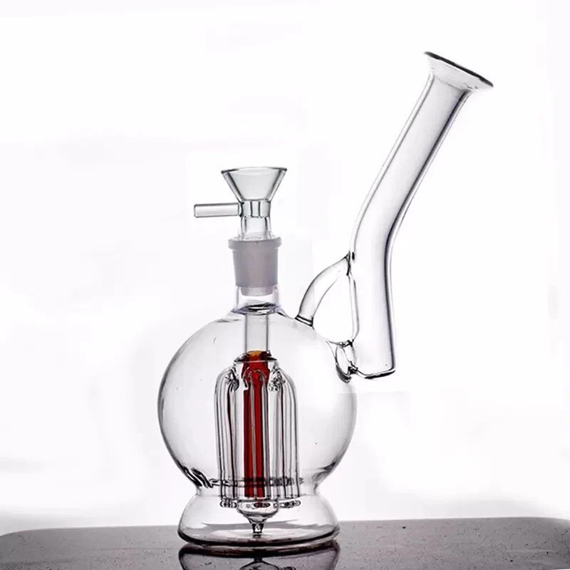 Protable 6.5&Prime; Glass Bong Arm-Tree Perc Ball Smoking Water Pipe Bubbler W/Bowl