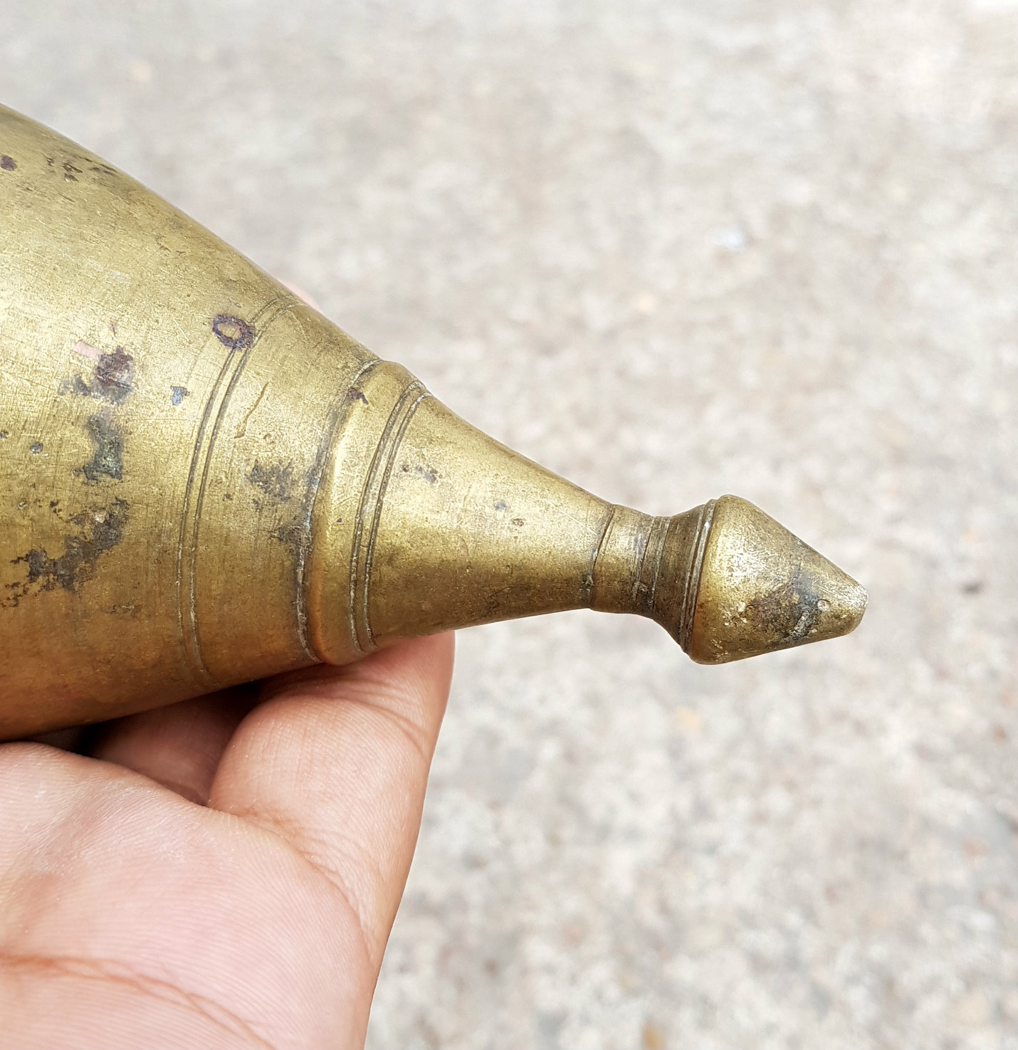 Vintage Scarce Brass Hand Carved Indo Persian Lion Engraved Hookah Pot