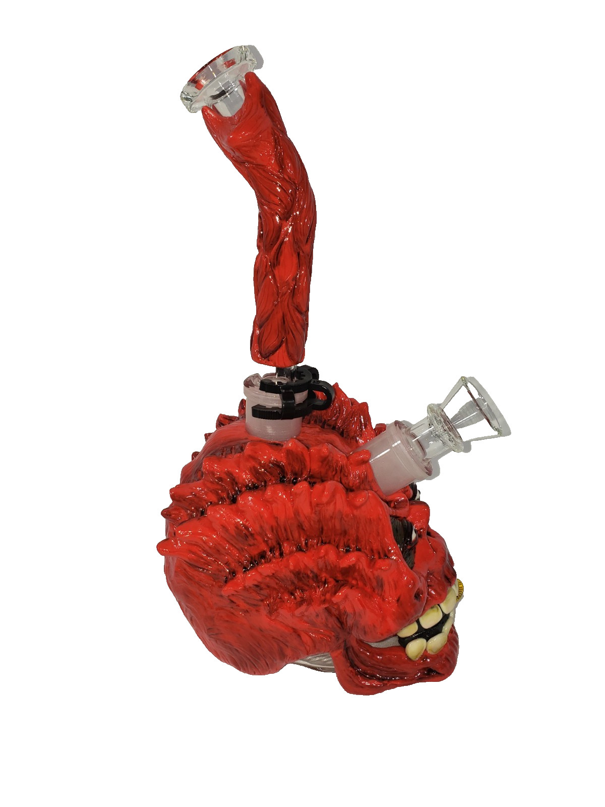 Red Skull 10&Prime; Premium Collectable art Glass Water Pipe Bong Bubbler Hookah
