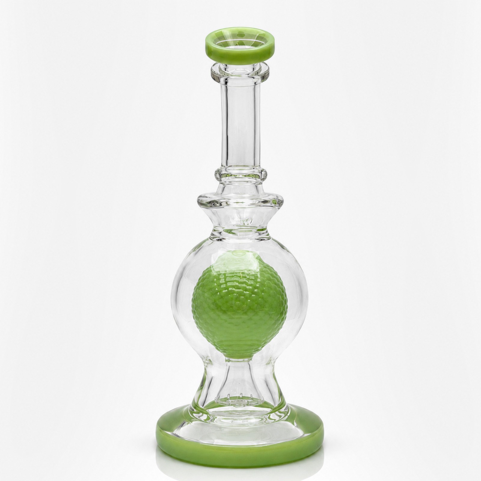 8&Prime; Green Crystal Ball Showerhead Perc Glass Bong Water Pipe Smoking 14mm Bowl