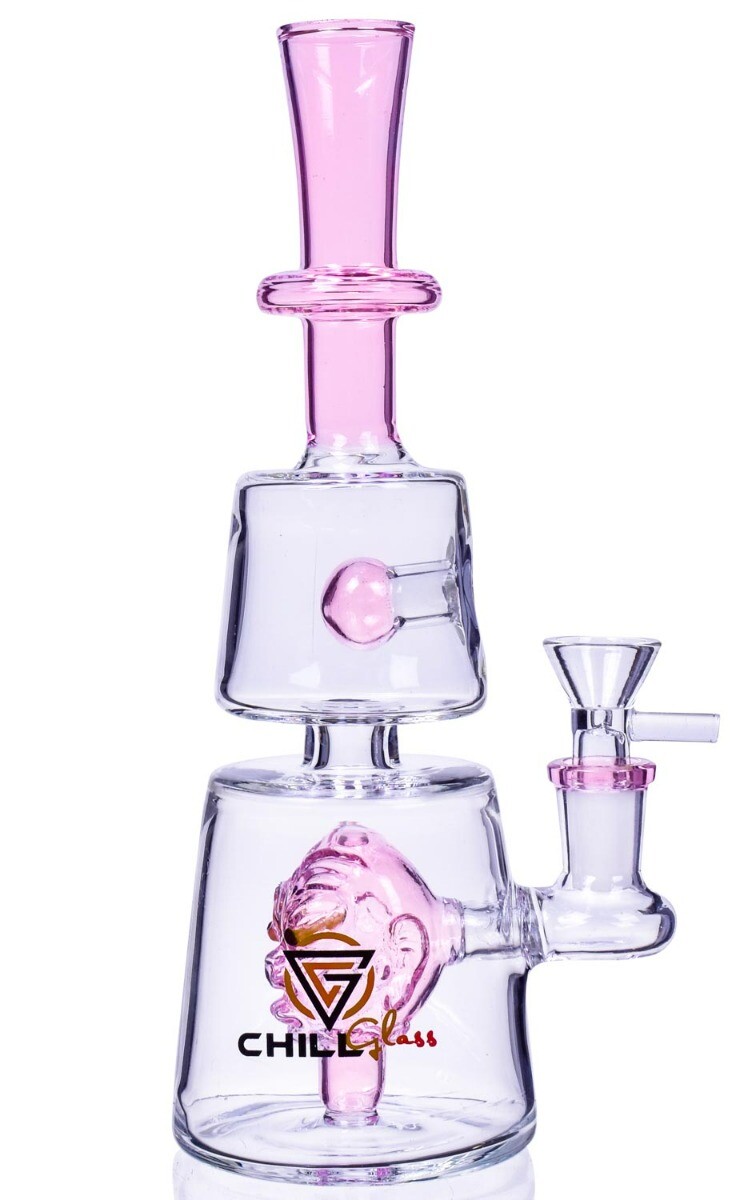 THICK Chill Glass 9&Prime; Matrix Perc Bong MONSTER BONG Bubbler GIRLY Pipe PINK Bong