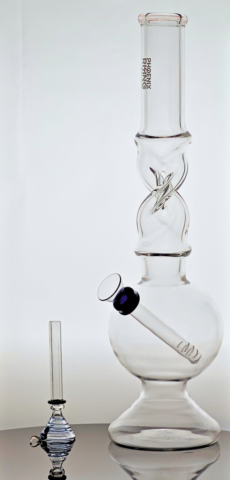 PHOENIX RISING 12&Prime; Bong, Helical Diffuser Neck, Dome Base – Proudly Made in USA