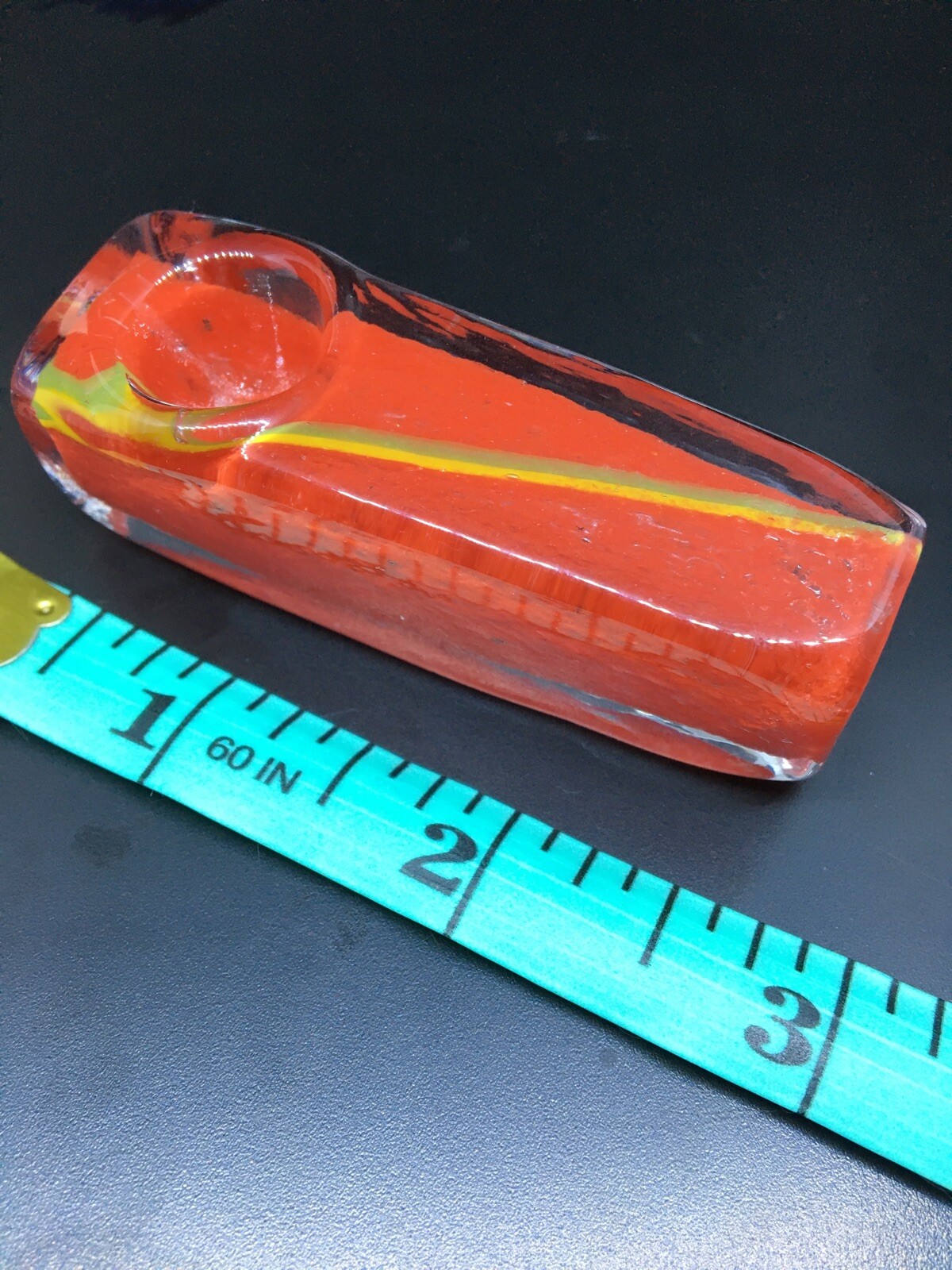 HEAVY 3” HITTER CUBE BLOCK PIPE HAND BOWL XC20R BLOWN GLASS MINI USA OG POCKET