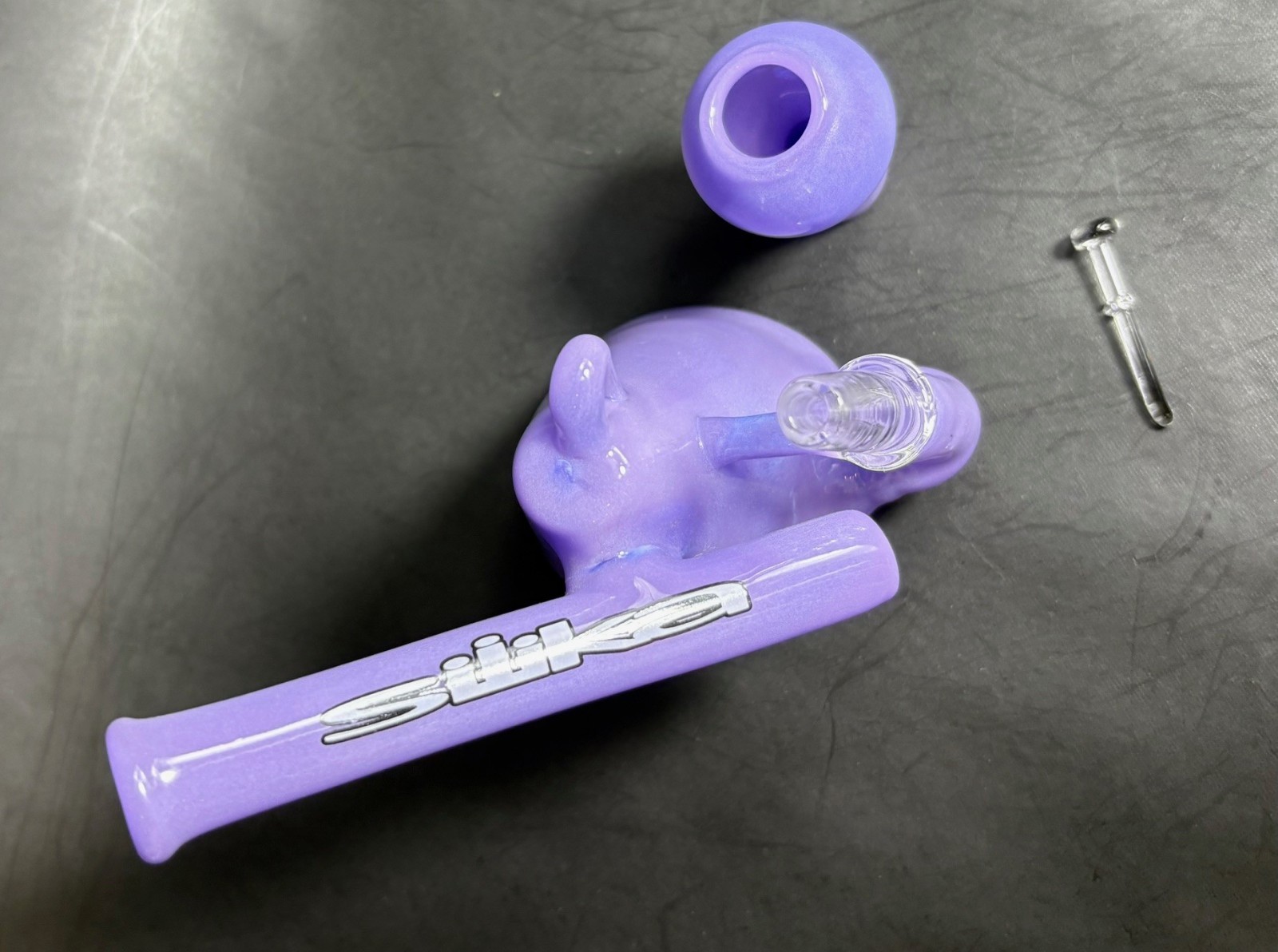 Silika Glass Pastel Purple 10mm Micro Cone Rig Heady w/ Dome & Nail Hookah Pipe