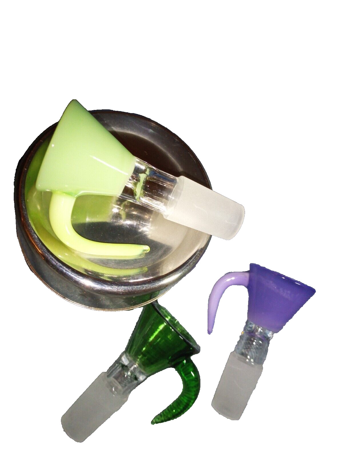 14mm Glass Bowl Bong Tobacco Water Pipe Green Star Screen HOOKAH Slide 1 Piece🔥