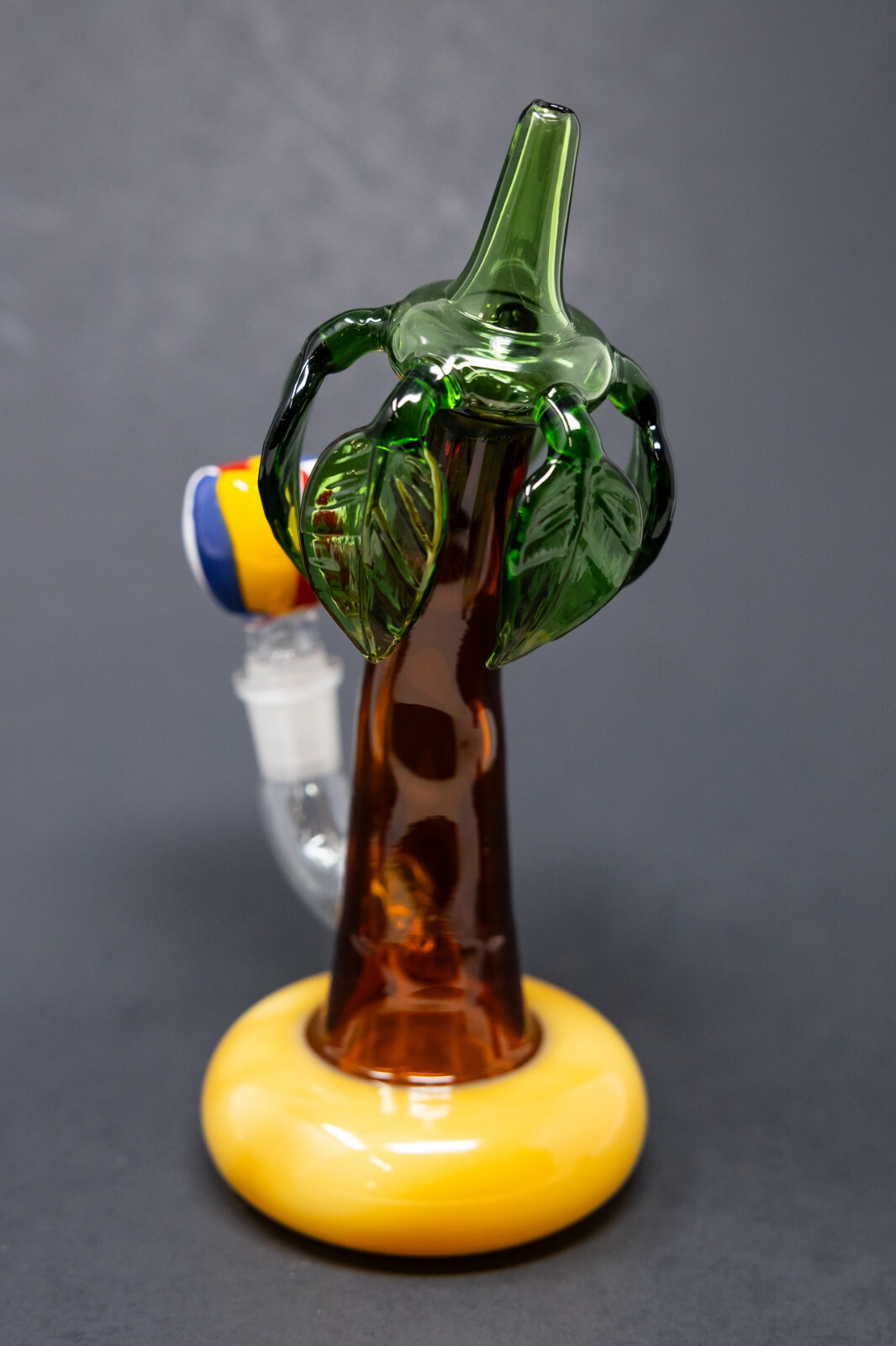 Hookah Water Pipe Glass 7.5&Prime; Cali Palm Tree Tobacco Bong w/ Beach Ball Bowl