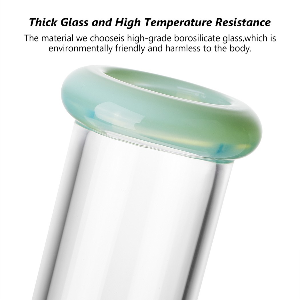 10&Prime; Heavy Duty Glass Bong Green Water Smoking Tobacco Pipe Beaker 14MM Bowl