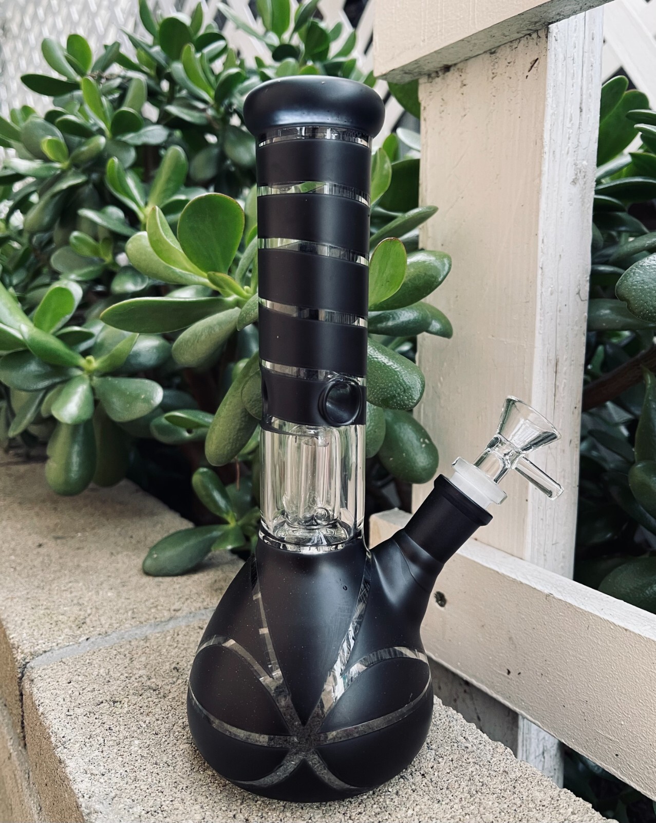 9inch Hookah Glass Water Tobacco Pipe Bong Thick Bubbler Percolator Beaker Black