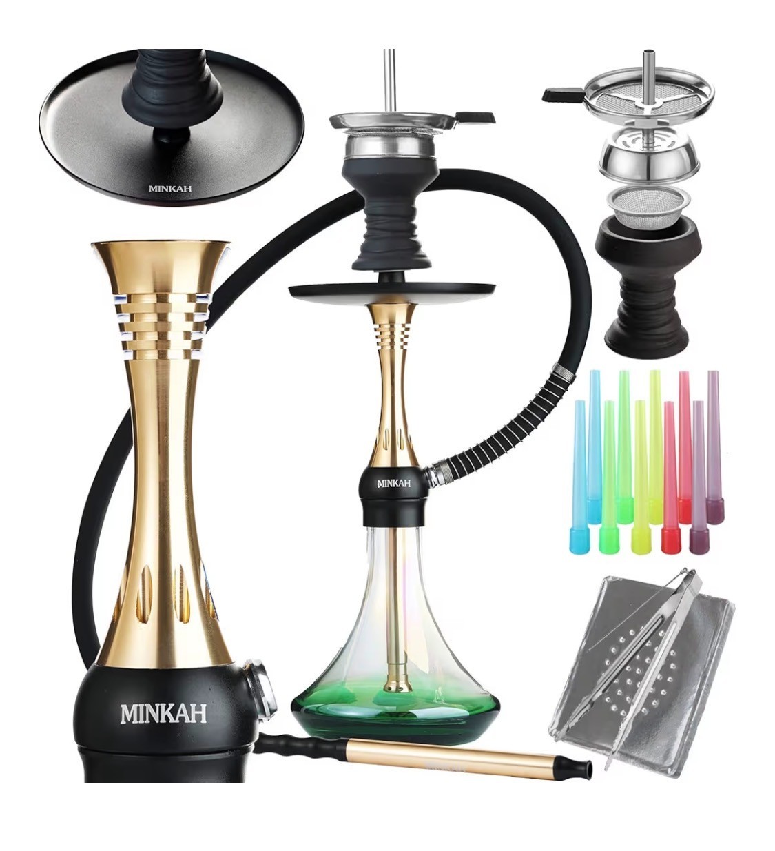 MINKAH Hookah Water Pipe Set Used Very Good Condition Complete