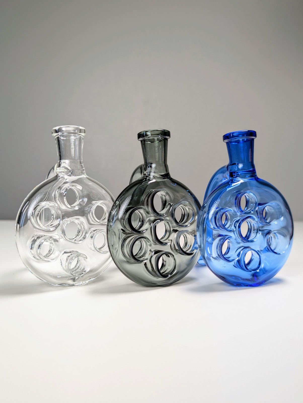 14mm 45° Smoke Swiss Cheese Premium Dry Ash Catcher Water Pipe Bong Bubbler