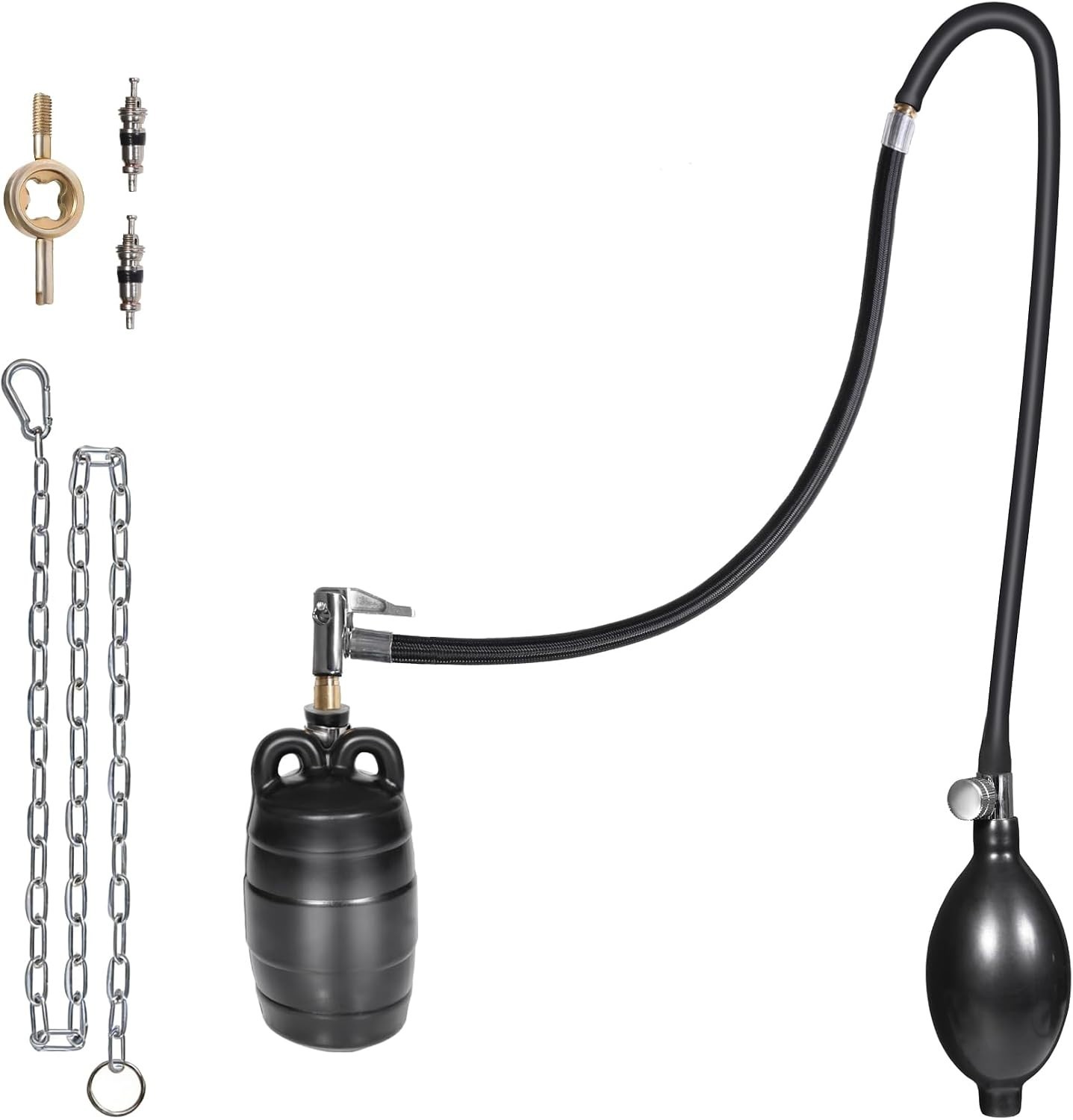 Durable 2&Prime; Inflatable Pipe Plug Kit with Safety Chain & Pump for Plumbing Tests