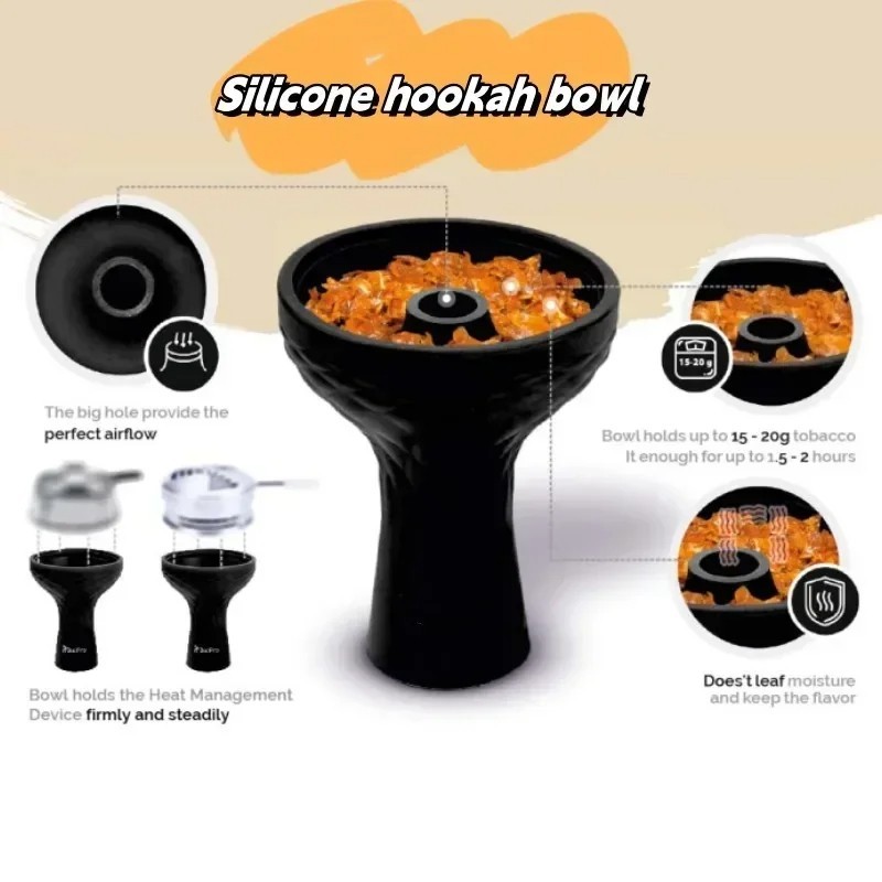 High Quality Silicone Hookah Bowl One Hole Shisha Head Sheesha Chicha Accessory✨