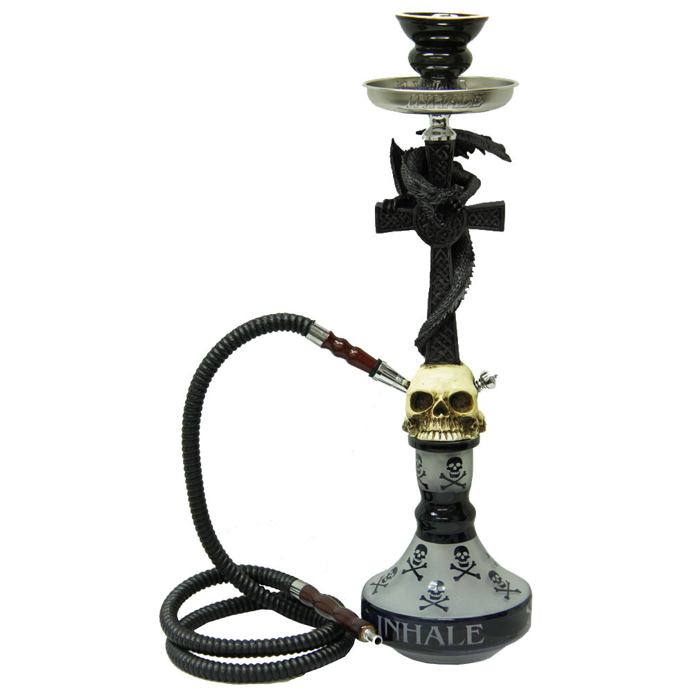 Patented Original INHALE® Dragon on a Skull Hookah