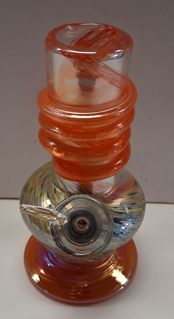 5.5&Prime; HEAVY SOFT GLASS WATER PIPE BONG HOOKAH BUBBLE PULL BOWL CARB ORANGE 53
