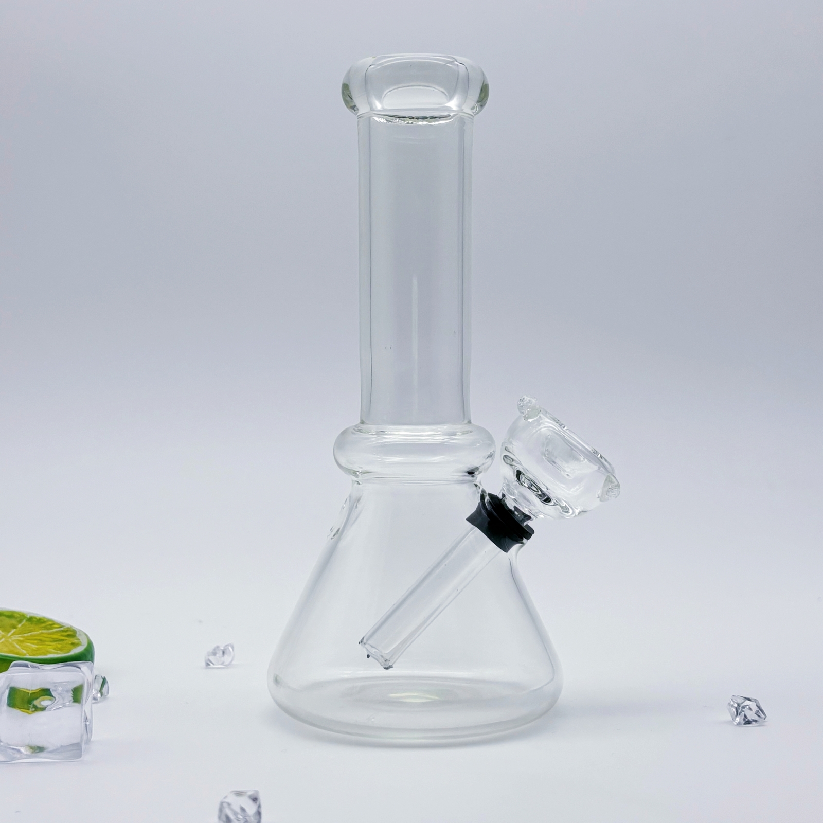 Clear 6&Prime; Classic Hookah Water Pipe Bong Tobacco Smoking Beaker Base w/ Carb Hole