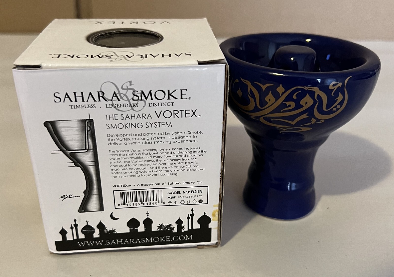 NEW Blue Gold Authentic Sahara Smoke Hookah Vortex Smoking Shisha Bowl