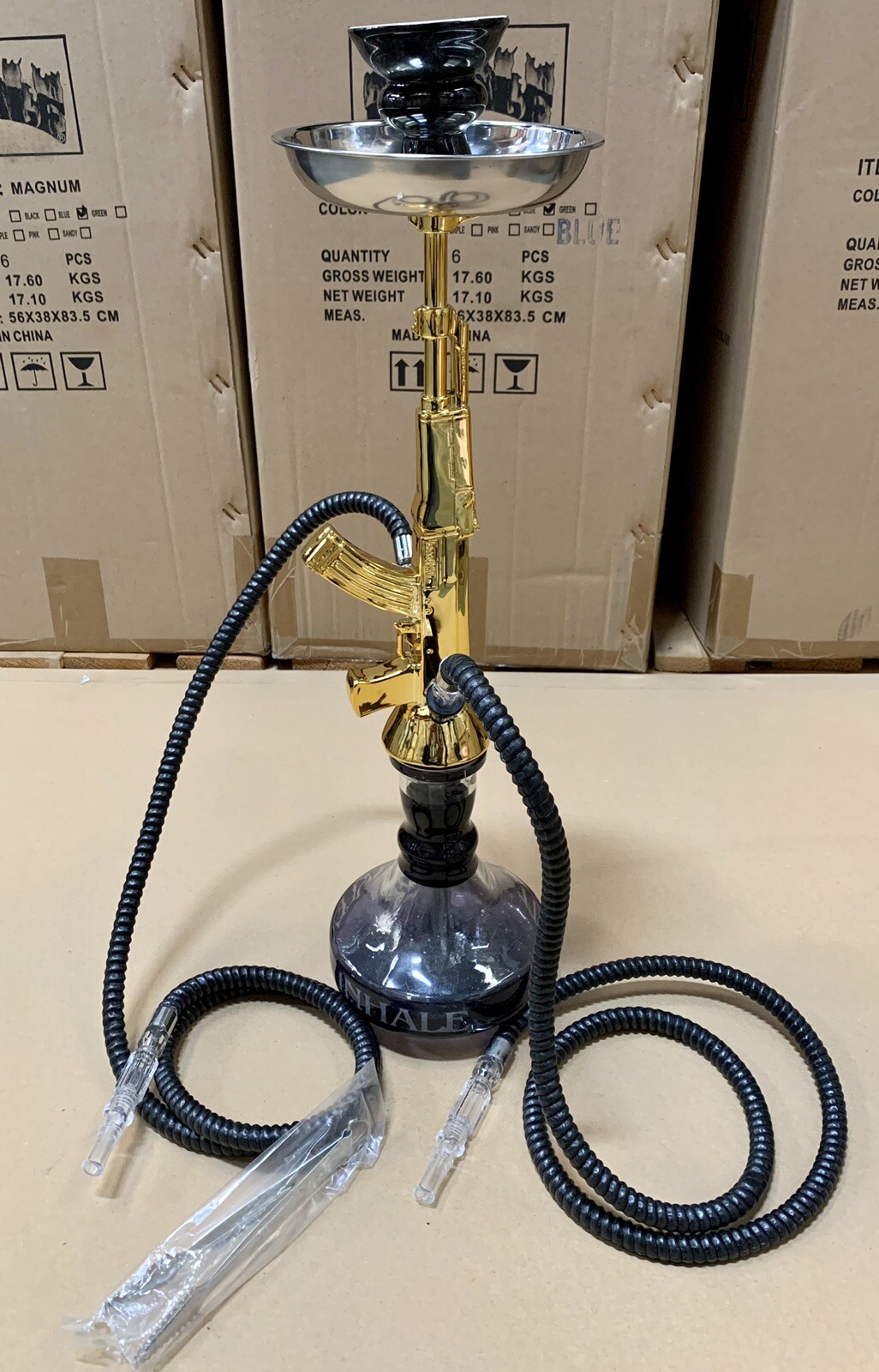 23’’2 Hose SMALLORIGINAL GANGSTA(tm) BY INHALE®️HOOKAH GOLD With InterlockSystem