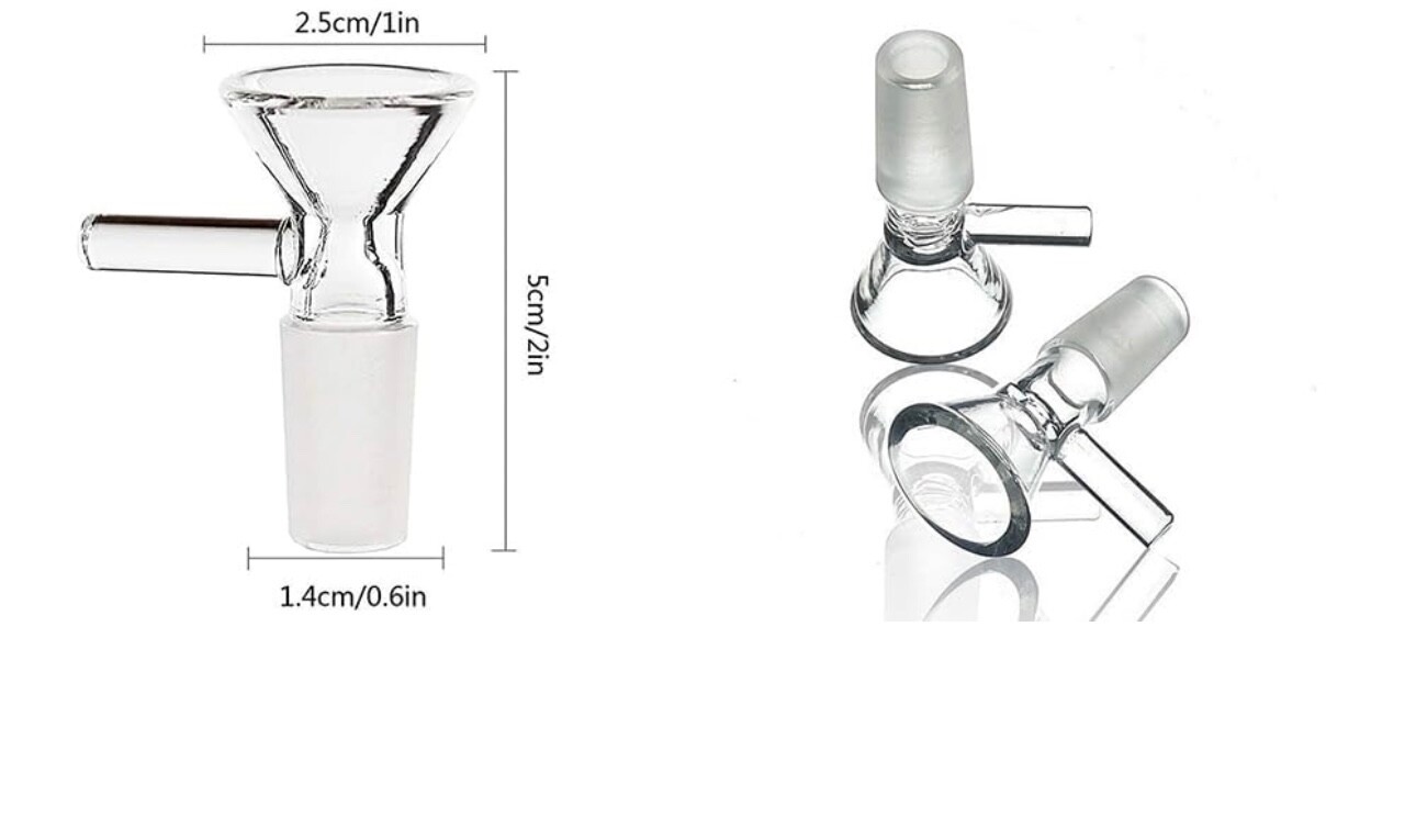 6Pcs 14mm Glass Funnel,14mm Glass Slide Bowl Male Bowl