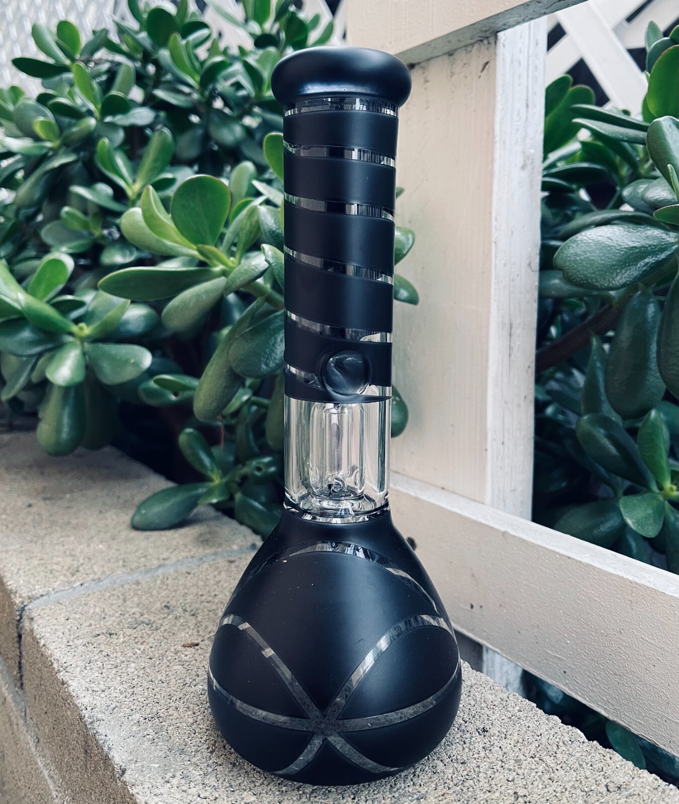 9inch Hookah Glass Water Tobacco Pipe Bong Thick Bubbler Percolator Beaker Black