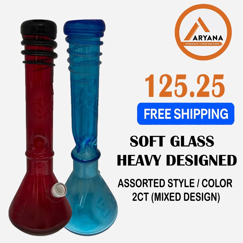 HEAVY DESIGNED SOFT GLASS 16&Prime;– ASSORTED STYLE / COLOR | 2CT MIXED SET