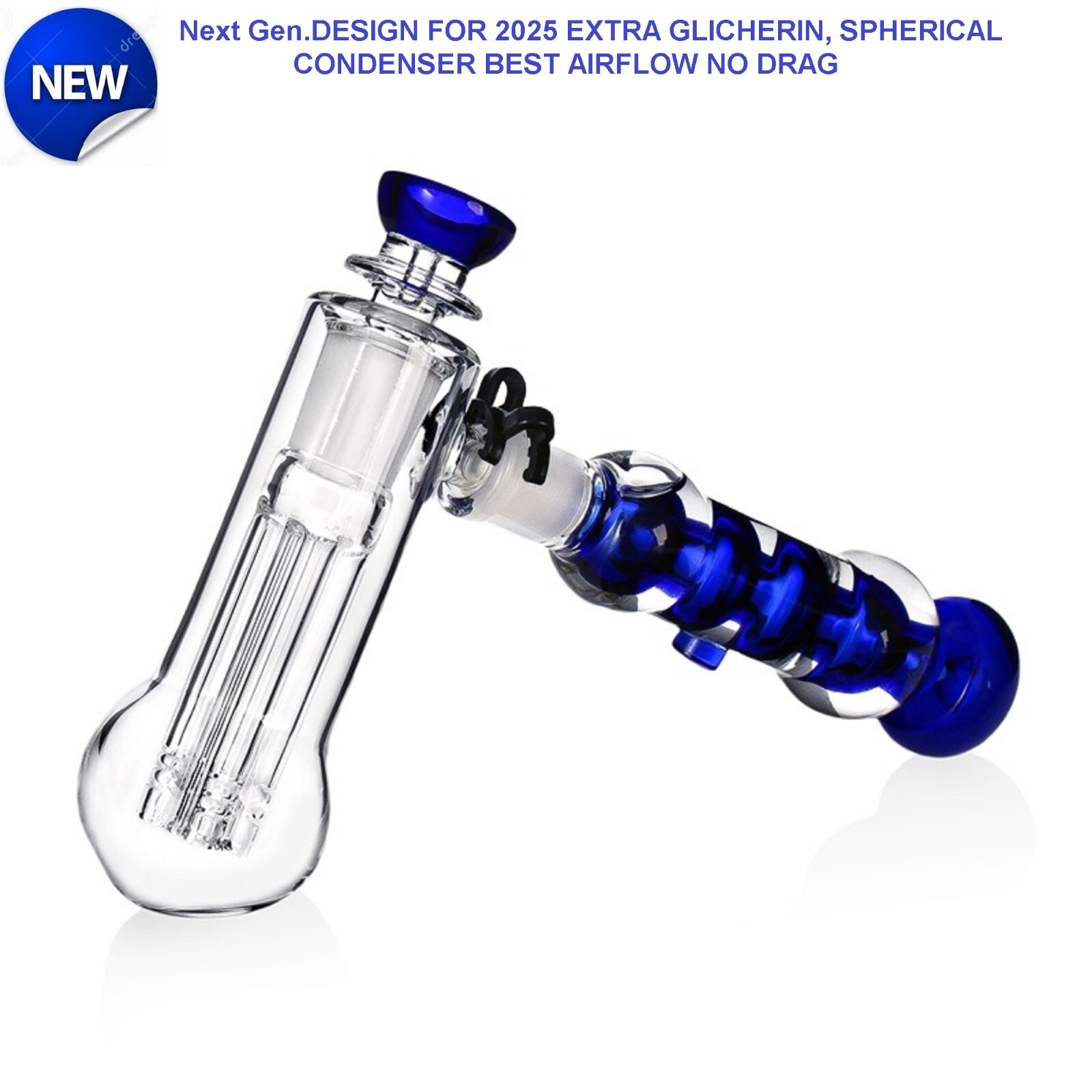 Phoenix Blue Freezable Liquid Hammer Water Pipe Perc No Drag 🔥💨🎆🌟💥🚀🪐 🌌