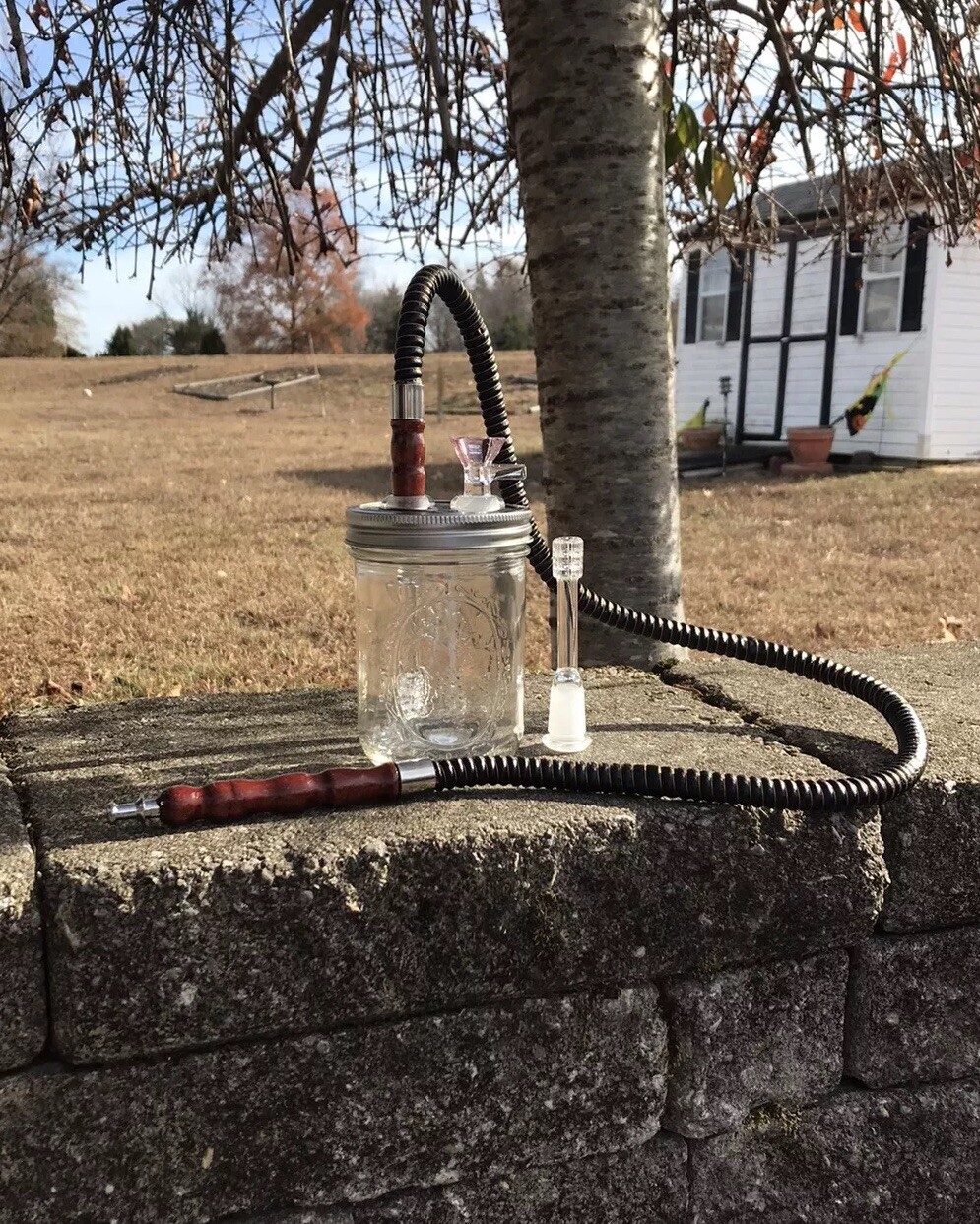 Matrix Downstem Mason Jar Hookah 16oz 14mm Thick Bowl Bong Water Pipe Bubbler