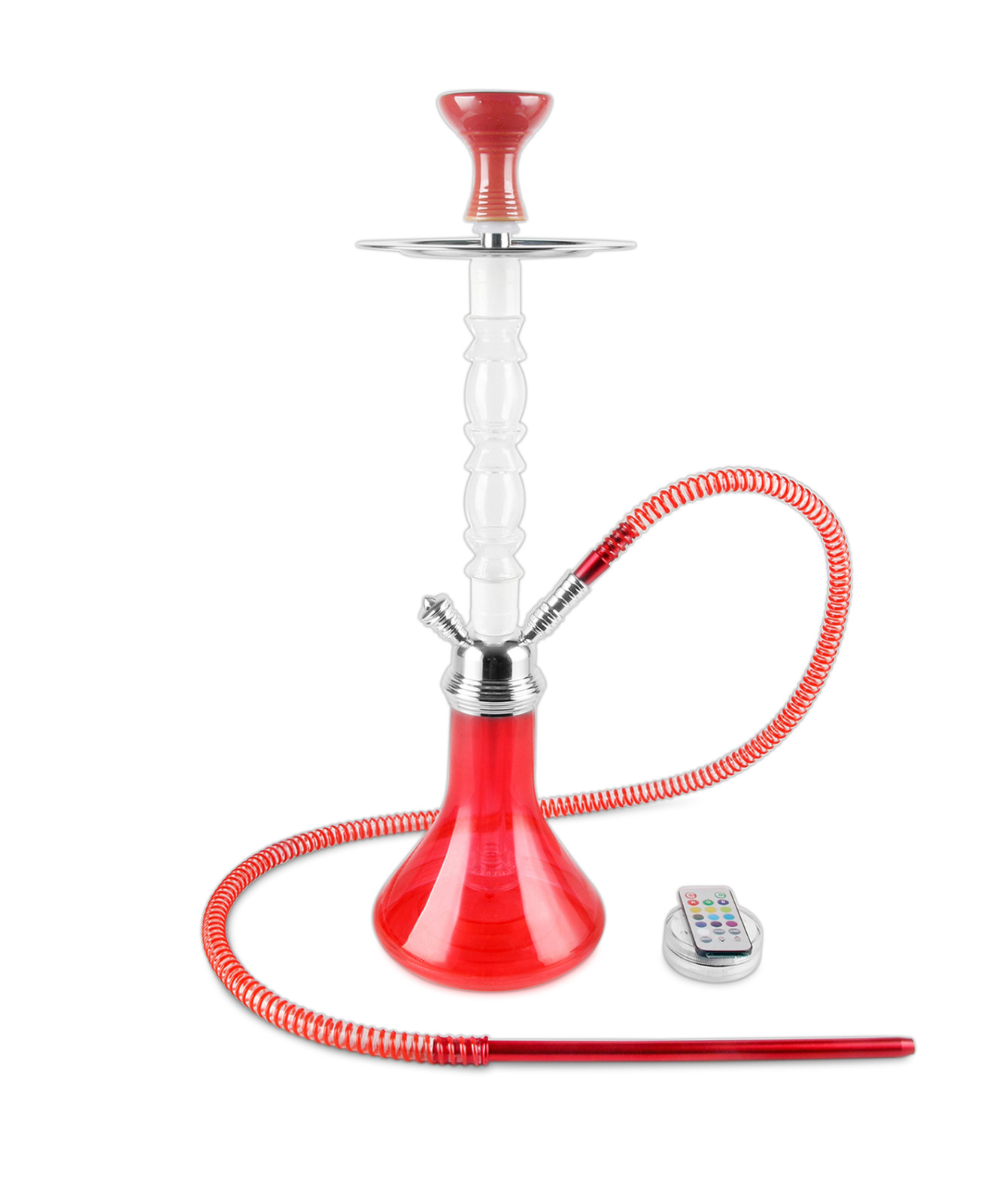 24&Prime; Red Hookah Set – Bliss by RIP Acrylic Hookah Shisha 1 Hose LED Light