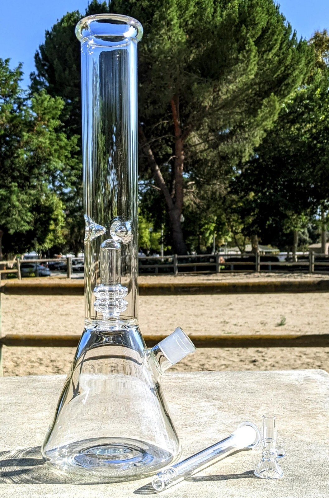 16&Prime; Inch Bong Big Tall Heavy Matrix Perc Premium Quality Glass Water Pipe Hookah