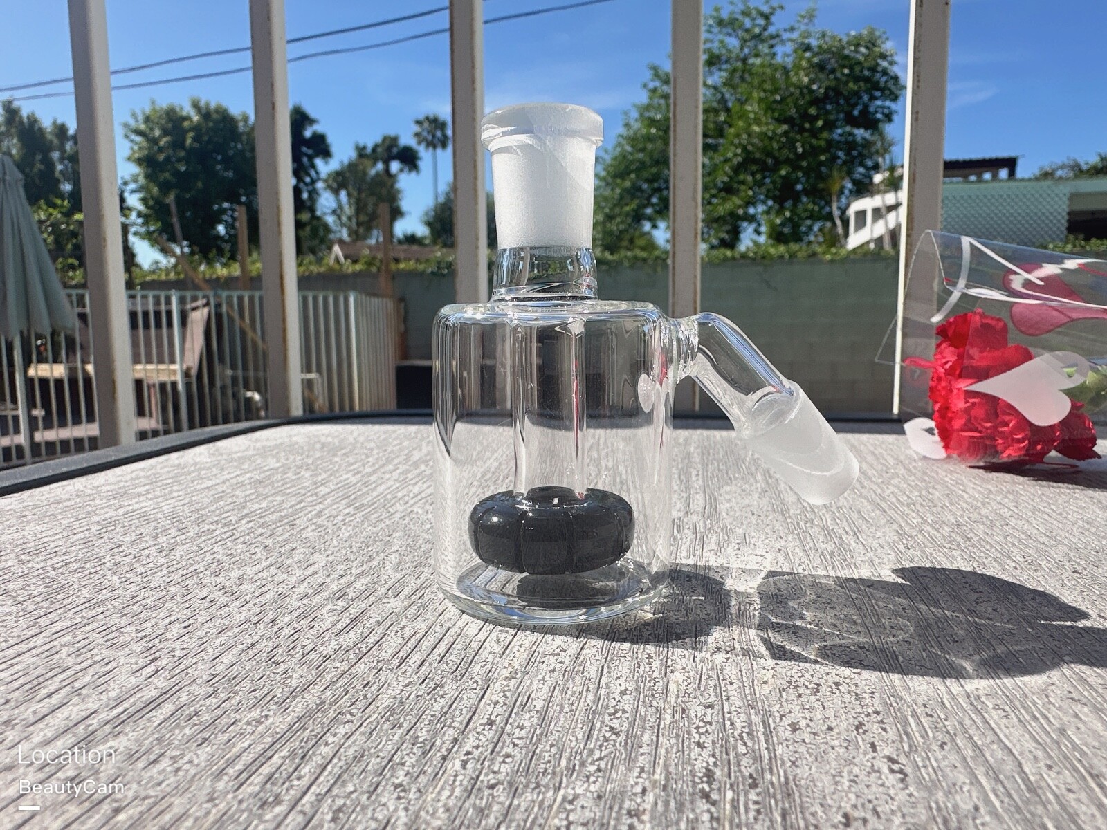 Premium Quality 14mm 45° Black Mini Dry Ash Catcher Water Pipe Bong Bubbler