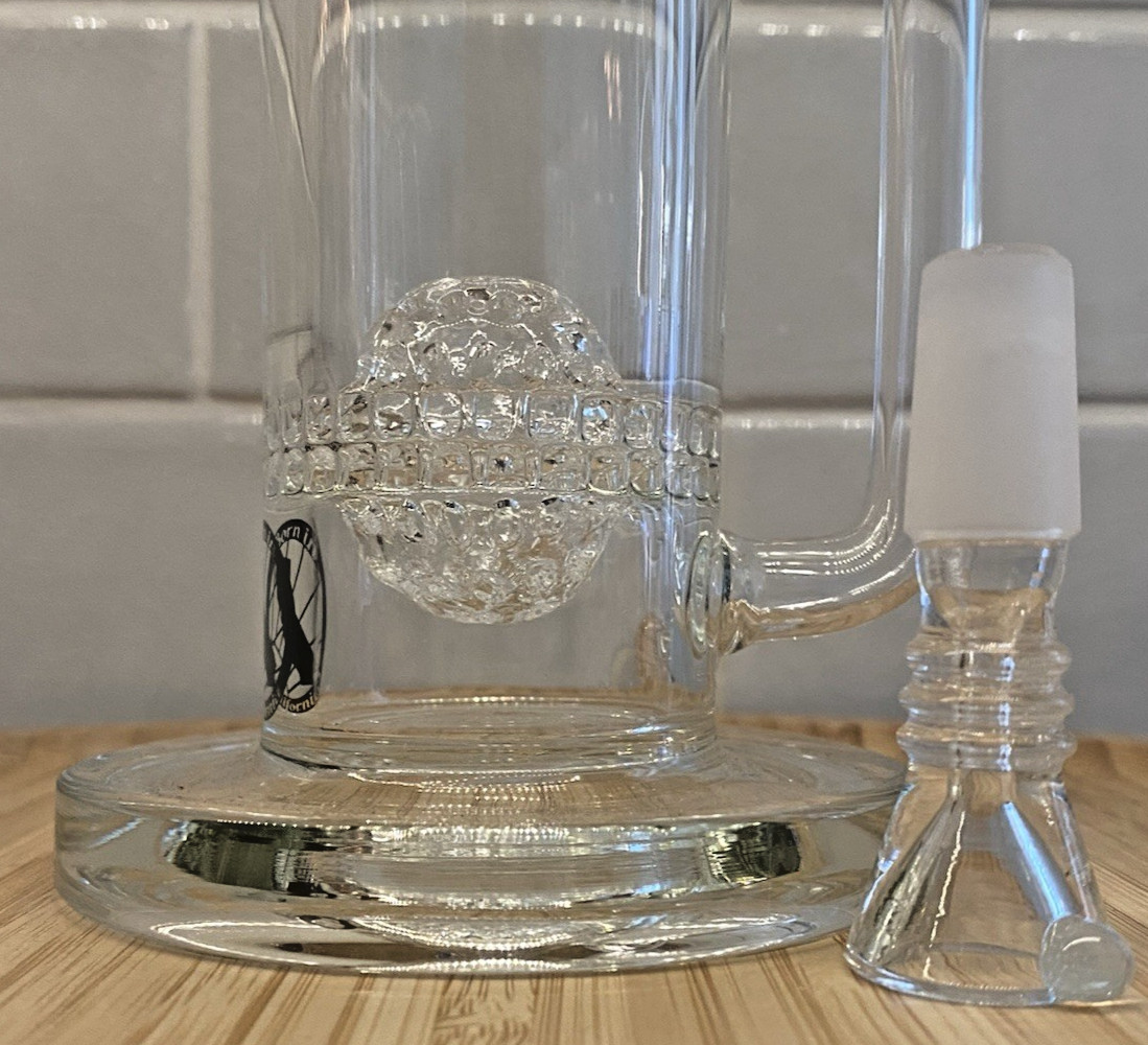 WOW MAV GLASS Sonoma Water Pipe BUBBLER w/ Spherical Perc USA MADE Clear/Purple