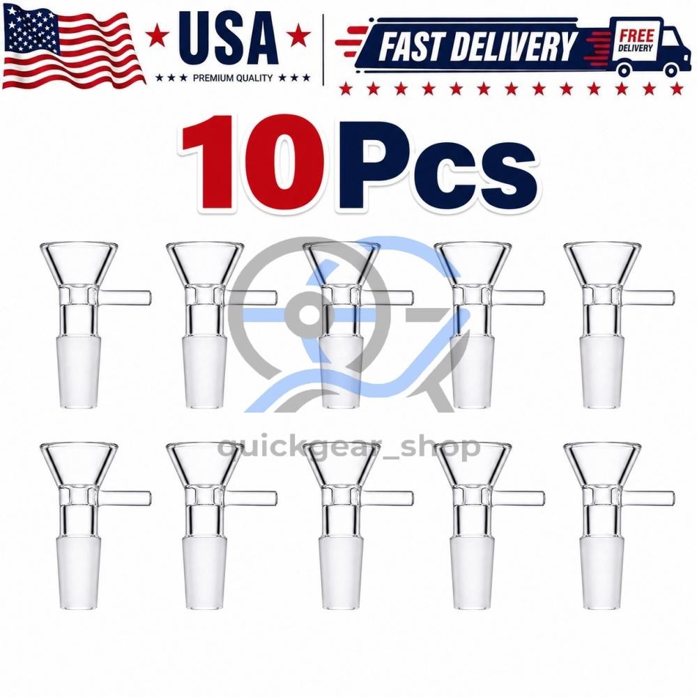 (10 PACK) 14MM Male Glass Bowl For Water Tobacco Pipe Bong Replacement Head US