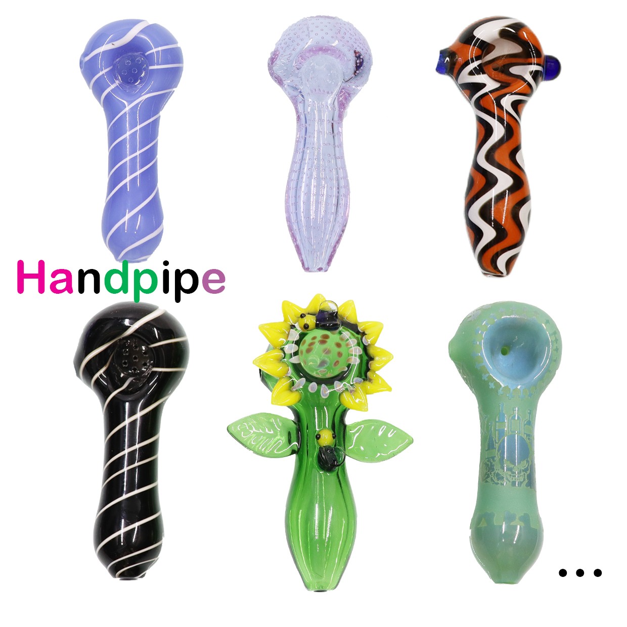 4PCS Herb Tobacco Grinder Spice Herbal Smoke Crusher and 1PC Random Handpipe